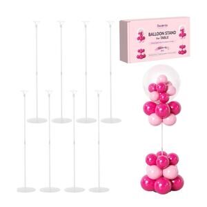 Bezente 8PCS Balloon Stand Kits, Tabletop Balloon Sticks Holder Base DAMAGED BOX
